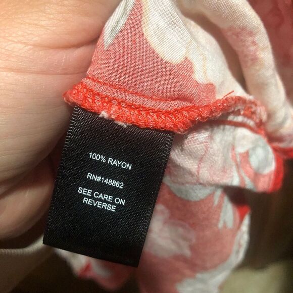 TORRID BLOOD ORANGE FLORAL CHALLIS FLOWY BABYDOLL TANK WOMENS 2X - Picture 8 of 10